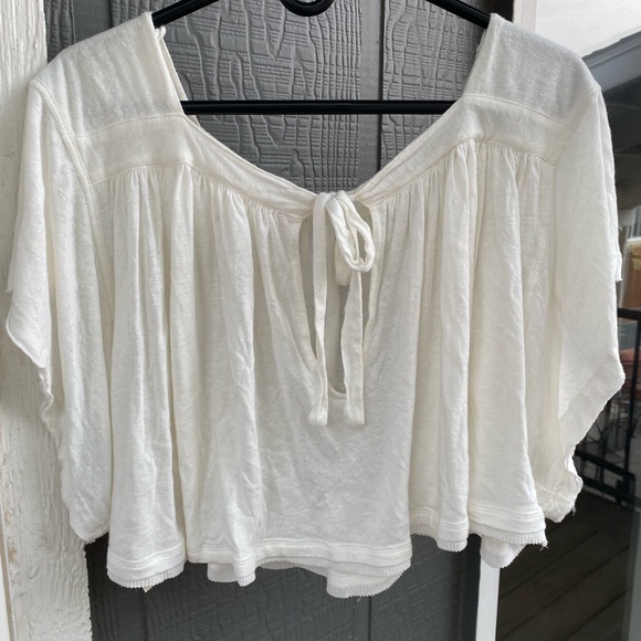 Free People White Flowly Crop Top - Picture 3 of 4